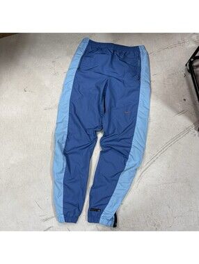 Nike Y2K Track Pants Mens S Nike-Fit Blue Jogger Swoosh Zip Ankle Streetwear VTG